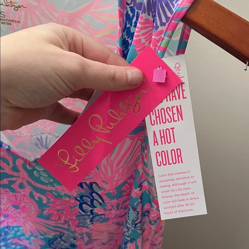 Lilly Pulitzer Pink and Blue Patterned Coverup - Picture 5 of 7